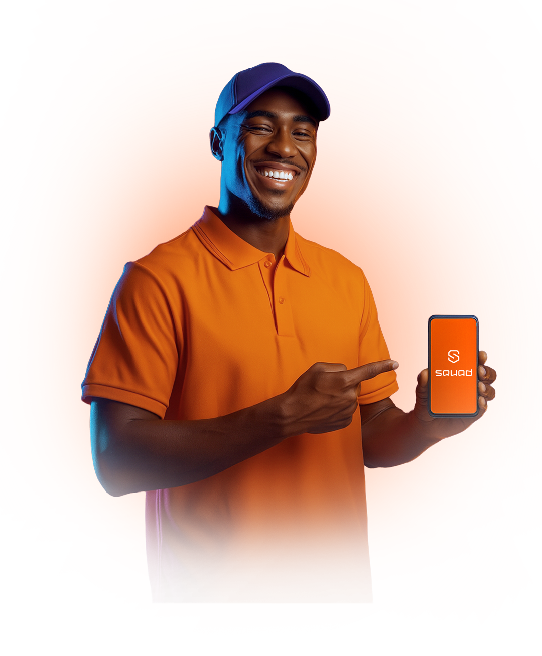 Pessoa feliz usando a plataforma