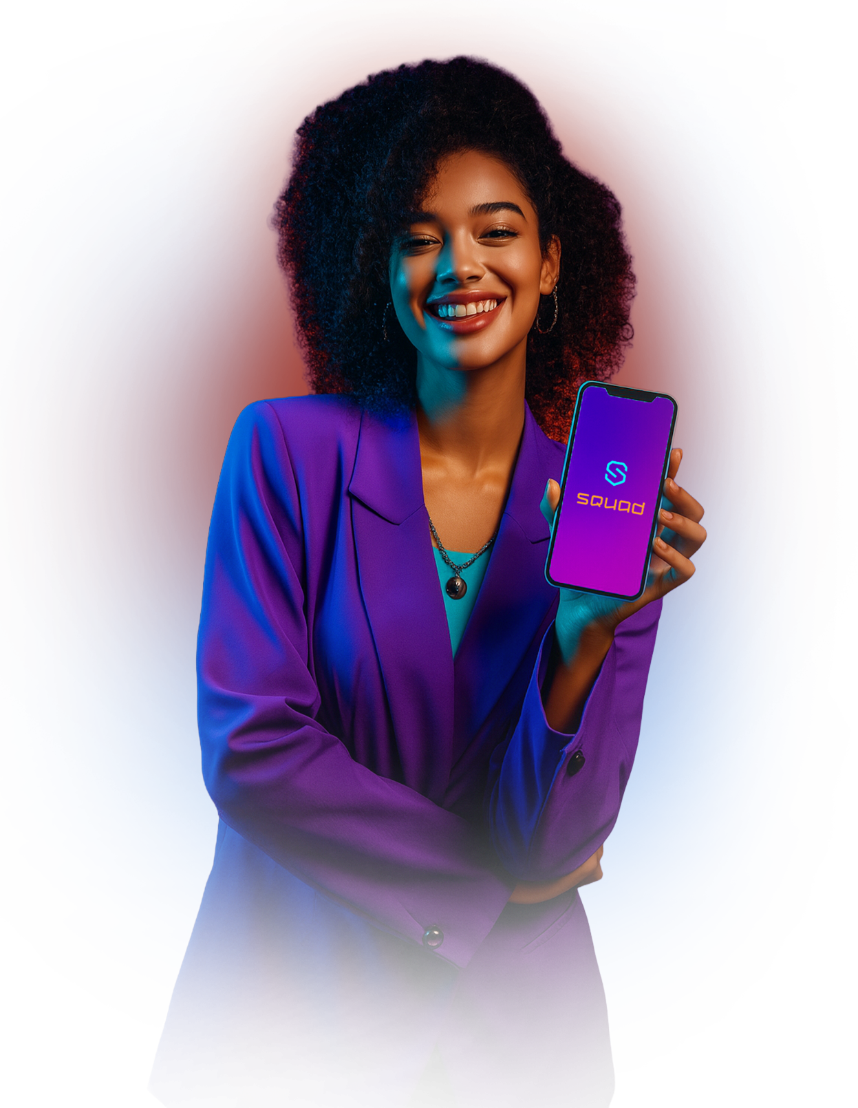 Pessoa feliz usando a plataforma